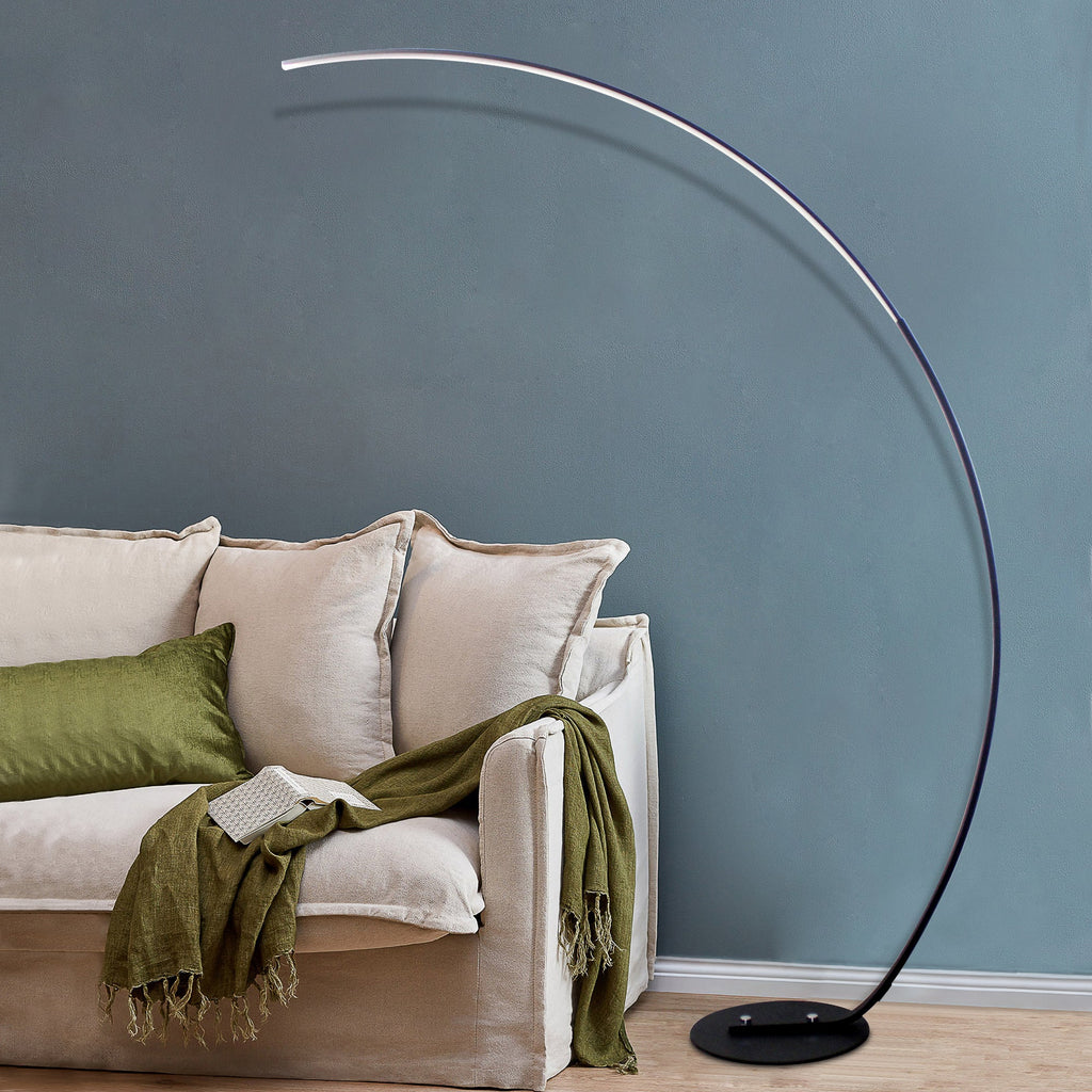 Lámpara de pie curva moderna RGBW – Iluminación LED decorativa con control remoto | Nueva versión 2025