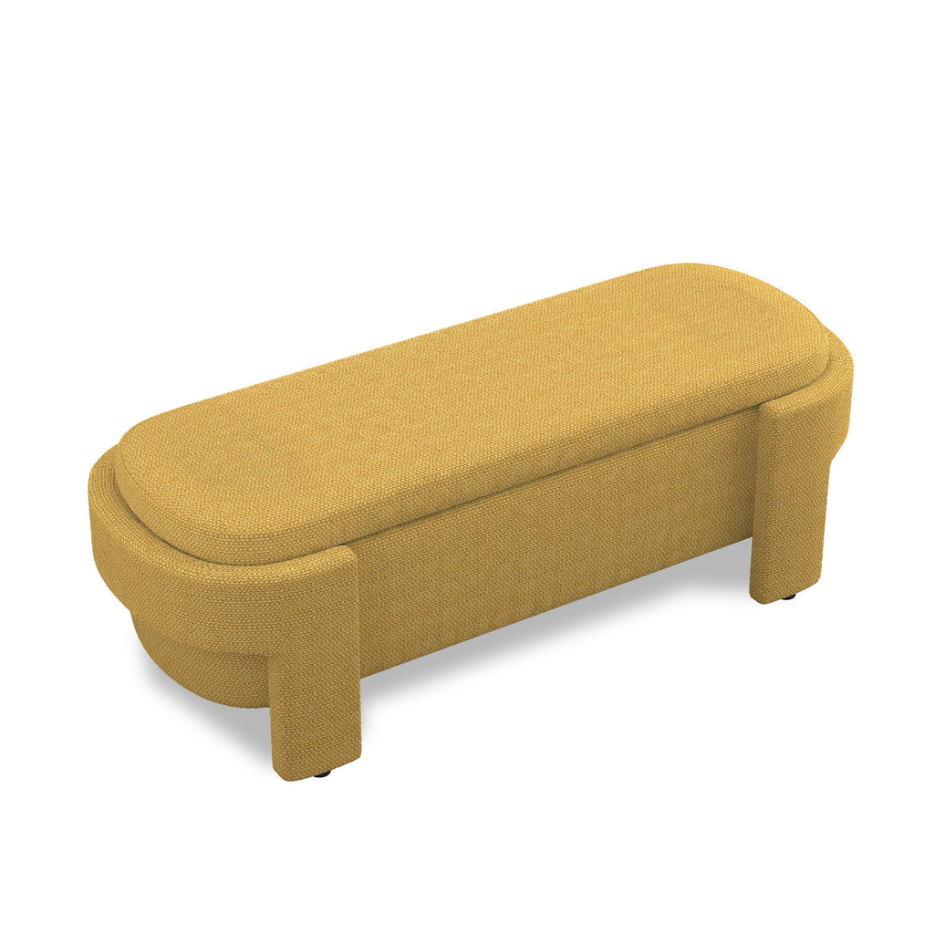 Banco tapizado de lino con gran espacio de almacenamiento para sala o dormitorio – Diseño moderno y elegante